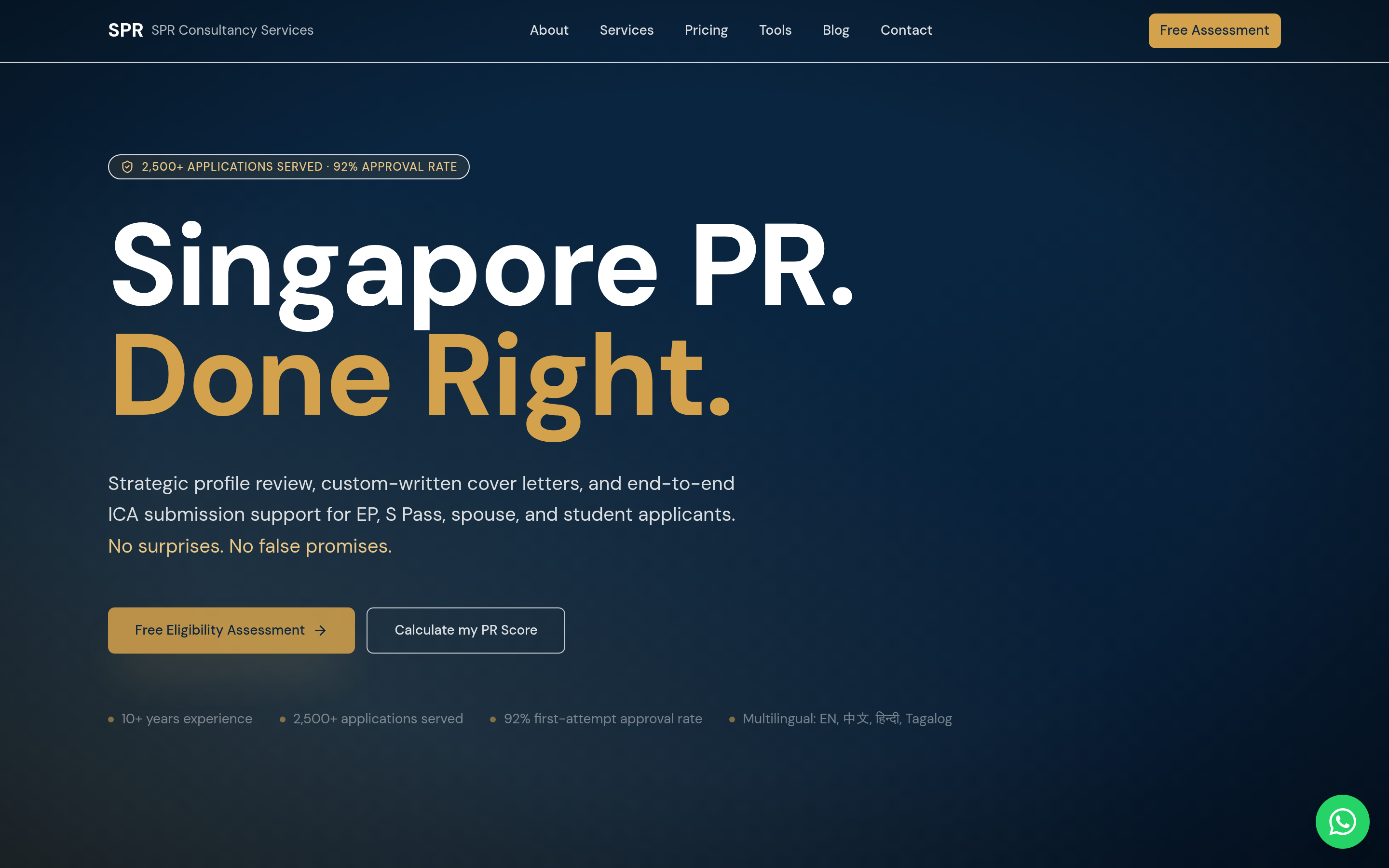SPR Consultancy homepage